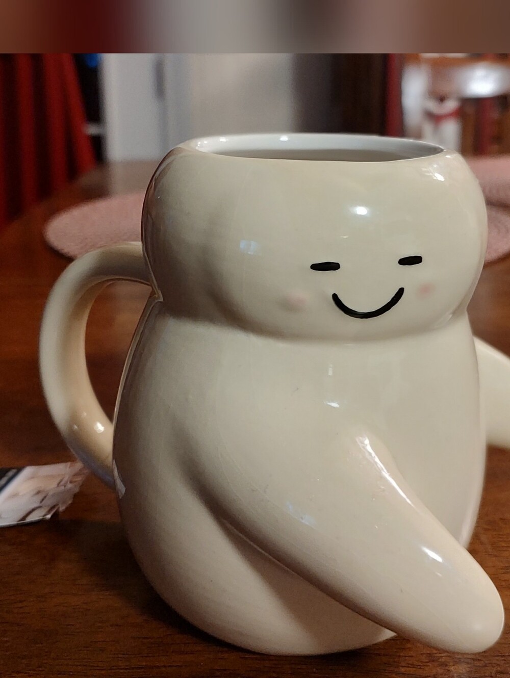 Hug Mug Cream Smiling Ceramic Character Mug